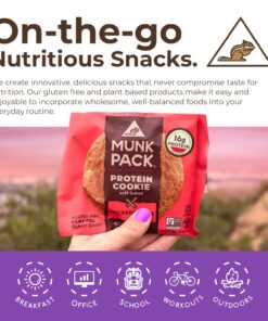 Munk Pack Soft Baked Protein Cookie | Plant Based & Vegan Snacks | Non-GMO Coconut White Chip Macadamia | Individually Wrapped Gluten Free Chewy Cookies | 12 Pack 2.96 Ounce (Pack of 12) 10 716gwKrGtVL