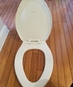WSSROGY Elongated Toilet Seat with Lid, Quiet Close, Fits Standard Elongated or Oblong Toilets, Slow Close Seat and Cover, Oval, White 36 716gy X17hL