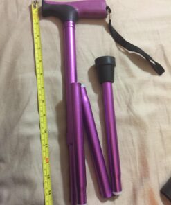 Vive Folding Cane - Foldable Walking Cane for Men, Women - Fold-up, Collapsible, Lightweight, Adjustable, Portable Hand Walking Stick - Balancing Mobility Aid - Sleek, Comfortable T Handles (Purple) Purple 52 716hHH2pPSL