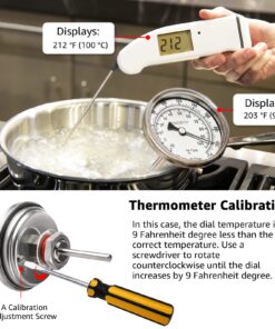 3" Dial 2" Probe FERRODAY 1/2 NPT Stainless Steel Thermometer Dial Thermometer 1/2 NPT Homebrew Kettle Thermometer Weldless with O-Rings 0-220ºF Kettle Thermometer Stainless Steel Brew Pot Thermometer 18 716hgcMs8aL