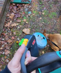 WIGZI (2 Two Dog Reflective Retractable Pet Leash – 360 Degree Zero Tangle Patent - Two Dogs Each up to 50 lbs and 10ft. Reflective Orange and Green Leads. Dual Locking, Small, Gray 32 716hgd14CYL