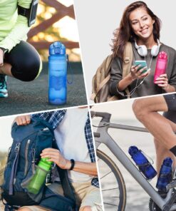 ZOUNICH Premium Sports Water Bottle 32 oz/1 Liter, 24 oz, 16 oz, 14 oz, BPA Free Tritan for Bike, Running, Gym, Fitness, Cycling 32oz/1000ml Dark Blue 19 716hogvqEzL
