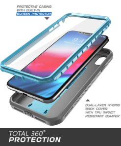 SupCase Unicorn Beetle Pro Series Case Designed for iPhone XR, with Built-in Screen Protector Full-Body Rugged Holster Case for iPhone XR 6.1 Inch (2018 Release) (Blue) Blue 17 716hqoqh 1L