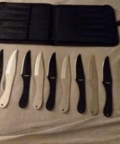 Perfect Point Throwing Knives – Set of 12 – 6 Satin Finish and 6 Black Stainless Steel Throwing Knives, Includes Nylon Sheath, Full Tang Construction, Well Balanced, – PAK-712-12 48 716hx nLjZL