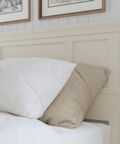 Home Styles Naples White Queen Headboard with Mahogany Wood Solids, Brush Stroke Finish, Raised Panel Design, and Rich White Finish Off-White 11 716ix42BVL