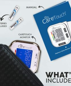 Care Touch Digital Wrist Blood Pressure Monitor, Wrist BP Cuff for Adults Size 5.5-8.5", Blood Pressure Monitors for Home Use, Automatic High Blood Pressure Machine with Batteries & Protective Pouch 26 716j8q7WpNL