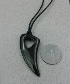 URBAN JEWELRY Men's Black 316l Stainless Steel Alpha Spear Wolf Teeth Pendant Chain Necklace Black Wolf Teeth Pendant 28 716jFXiYAHL