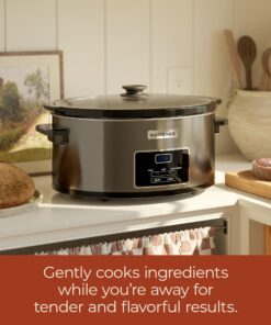 MAGNIFIQUE 8-Quart Casserole Slow Cooker with Timer and Digital Programmable - Small Kitchen Appliance for Family Dinners - Serves 6+ People - Heat Settings: Keep Warm, Low and High 8 Qt Stainless Steel Digital 23 716kLks2BEL