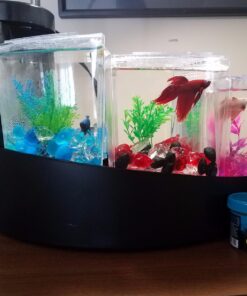 Aqueon Betta Falls 3 Section Aquarium Fish Tank With QuietFlow Power Filtration, Black 51 716kdSQK5OL