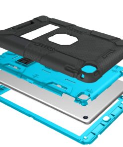 BENTOBEN iPad Air 2 Case, Hybrid Shockproof Protective Case with Kickstand Rugged Triple-Layer Shock Resistant Drop Proof Case Cover for iPad Air 2 with Retina Display/iPad 6, Black/Blue M753-Black/Blue 13 716lIkEBiIL