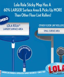 Lola Rola Sticky Mop Refills | Traps Dirt, Dust, and Hair | Pet Hair Remover & Cleaner | Giant Adhesive Roller | 30 Large Adhesive Floor & Carpet Cleaner Roller Mop Perforated Sheets | 1 Pack Mop Refill - Pack of 1 9 716lZAmvrOL
