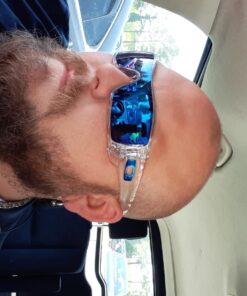 Oakley Men's Oo9101 Batwolf Rectangular Sunglasses Clear/Ice Iridium 58 Millimeters 16 716lopiUZwL