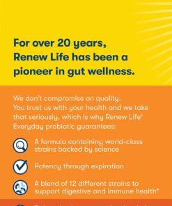 Renew Life Everyday Probiotic Capsules, Daily Supplement Supports Urinary, Digestive and Immune Health, L. Rhamnosus GG, Dairy, Soy and gluten-free, 15 Billion CFU, 30 Count 30 Count (Pack of 1) 30 716lqWB1VfL