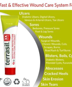Terrasil Wound Care - 3X Faster Healing, Infection Protection Ointment for bed sores, pressure sores, diabetic wounds, ulcers, cuts, scrapes, and burns (14 gram tube) 27 716lrhrp2aL