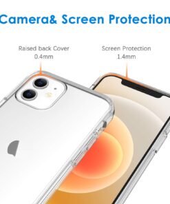 JETech Case for iPhone 12/12 Pro 6.1-Inch, Non-Yellowing Shockproof Phone Bumper Cover, Anti-Scratch Clear Back (HD Clear) HD Clear 26 716mVVkEgoL