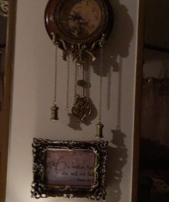 Aero Snail Dia 9-inch Retro Style Vintage Wood Indoor Wall Clock with Swinging Pendulum (Requires 2 AA Batteries for Clock Hands and Pendulum) Floral Face 26 716mjegh0HL