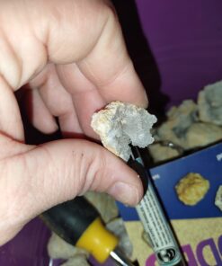 DANCING BEAR 25 Break Your Own Geodes, (Medium 1-1.5") 90% Hollow, Crack Open & Discover Amazing Surprise Crystals Inside! Educational Info and Instructions Included, Fun Party Favors & Prizes Medium (1-1.5") 45 716nEtzIsKL