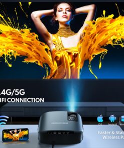 GooDee Projector 4K With WiFi And Bluetooth Supported, FHD 1080P Mini Projector For Outdoor Moives, 5G Video Projector For Home Theater Dolby Audio Zoom Portable Projector TV Stick PPT (YG600 Plus) Titanium Grey 29 716pmElHrL