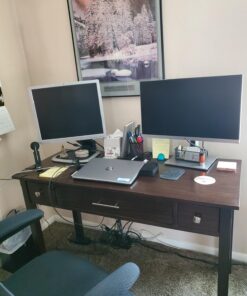 SIMPLIHOME Avalon SOLID WOOD Contemporary 47 Inch Wide Writing Office Desk in Dark Tobacco Brown, For the Office Desk, Writing Table, Workstation and Study Table 26 716pmpr7ekL