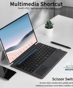 Rapoo XK200 Bluetooth Microsoft Surface Pro 7+/Pro 7/Pro 6/Surface Pro 5 (Pro 2017)/Pro 4 12.3 inch Tablet/Surface Pro 3 2014 Keyboard Case with Trackpad - Detachable Wireless Keyboard Type Cover No Backlit 11 716qxbBAZpL