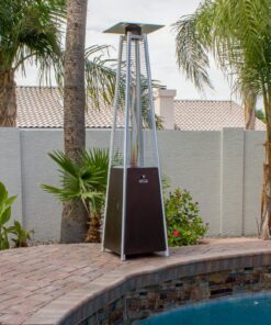 Hiland HLDSO1-WGTHG Pyramid Glass Tube Propane Patio Heater w/Wheels, 40,000 BTU, Hammered Bronze 24 716r0rDHXFL
