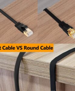 Cat8 Ethernet Cable, Outdoor&Indoor, 25 FT Heavy Duty High Speed Cat 8 LAN Network Cable, 40Gbps 2000MHz RJ45 Flat Internet Computer Patch Cord, Weatherproof S/FTP UV Resistant for Router/Modem/Gaming 25ft Black 16 716rQfVRvrL