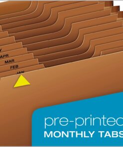 Globe-Weis PFXR217MHD /Pendaflex Heavy-Duty Expanding File, Open Top, 12 Pockets, Monthly Index, Letter Size, Brown (R217MHD) 12 716rYGFDZKL