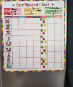 Kanru Behavior Chart for Kids at Home, Magnetic Reward Chart, Responsibility Chart, Chore Chart, Star Chart, Accommodate 1-3 Kids (for Home Use) 30 716rbayAQlL