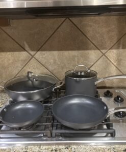 Calphalon Classic Hard-Anodized Nonstick Cookware Kitchen Essentials Set, 6-Piece Pots and Pans Set 6-Piece Nonstick w/ AquaShield™ 55 716s5z11jOL