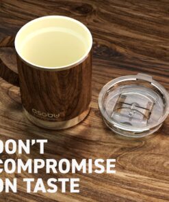 asobu Ultimate Stainless Steel Ceramic Inner Coating Coffee Mug with Double Walled Copper Lining Insulation, 12 Ounces (Wood) Wood 10 716spn3IGUL