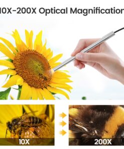 USB Digital Microscope, Teslong 10X to 200X Magnification Camera with Stand, Portable Handheld Electronic Coin Magnifier, Soldering Camera Ear Otoscope 32 716sszfHa9L