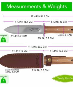 Hori Hori Garden Knife with Diamond Sharpening Rod, Thickest Leather Sheath and Extra Sharp Blade - in Gift Box. Leather Sheath with Rod 33 716tUN1yzuL