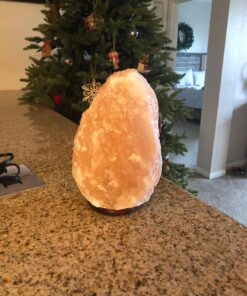 Windsor Seasons Hand Crafted Natural Large 9-Inch Crystal Himalayan Salt Lamp with Neem Wood Base, 6-Feet Cord, Dimmer Switch and Bulb 44 716tmdFrmgL