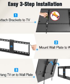 Mounting Dream UL Listed TV Mount for Most 37-75 Inch TV, Universal Tilt TV Wall Mount Fit 16", 18", 24" Stud with Loading Capacity 132lbs, Max Vesa 600 x 400mm, Low Profile Flat Wall Mount Bracket 28 716twVBUVFL