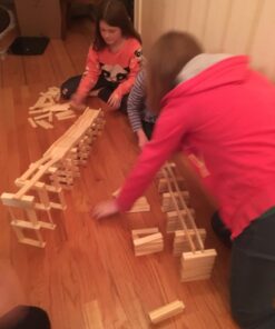 MindWare KEVA Contraptions 400 Plank Wooden Building Blocks Set - Ball Maze and Ball Run – 400 Precision Cut Wooden Planks, 2 KEVA Balls and Idea Book 19 716uuvl132L