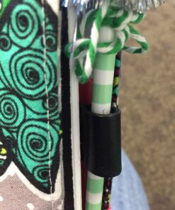 BeeSpring 2X Pen Loop Traveler Notebook Leather Pen Holder with Stainless Steel Clip (Black) 13 716uyV2vHrL