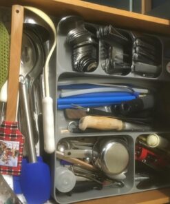 Joseph Joseph DrawerStore Kitchen Drawer Organizer Tray for Silverware Cutlery Utensils and Gadgets, Gray, 15.6 x 15.1 x 2.1 Inches Grey Large 22 716va 9ERNL