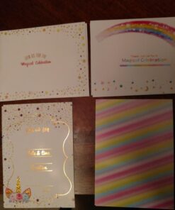 T-Antrix 24 Pcs Unicorn Invitations with 24 Envelopes, Double Sided Rainbow Glitter Unicorn Birthday Party Invitation Cards for Kids Birthday Baby Shower Unicorn Party Supplies 43 716vs H3HjL