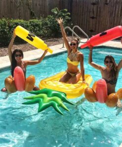 VICKEA Inflatable Pool Floats for Kids and Adults, Large Water Inflatable Pineapple Pool Float for Swimming Pool 24 716vzZ5FCJL