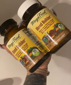 MegaFood Blood Builder - Iron Supplement Clinically Shown to Increase Iron Levels without Side Effects - Iron Supplement for Women with Vitamin C, Vitamin B12 and Folic Acid - Vegan - 90 Tabs 90 Count (Pack of 1) Standard Packaging 32 716wesN5pfL