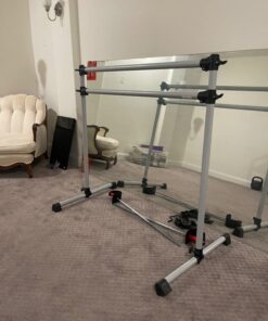 VITA Barre Portable Freestanding Double Ballet Barre, Prodigy, 4 Ft Bars, Satin Silver | Adjustable Height, USA Made, Home or Gym Exercise Equipment for Kids & Adults | Dance, Fitness, Pilates 10 716woPNVfRL