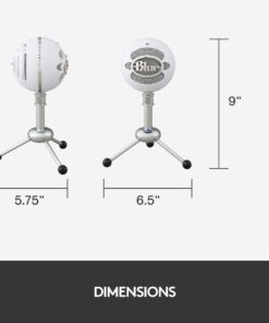 Logitech for Creators Blue Snowball iCE USB Microphone for Gaming, Streaming, Podcasting, Twitch, YouTube, Discord, Recording for PC and Mac, Plug & Play-Black Whiteout 32 716wpJ64LL