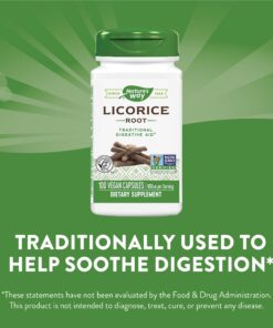Nature's Way Licorice Root Capsules for Adults, Traditional Digestive Health Support Supplement*, 900 mg per serving, 100 Vegan Capsules 22 716wwbWzVL