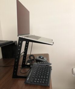 Pyle Portable Adjustable Laptop Stand - 6.3 to 10.9 Inch Anti-Slip Standing Table Monitor or Computer Desk Workstation Riser with Level Height Alignment for DJ, PC, Gaming, Home or Office - PLPTS25 42 716xQMdga9L