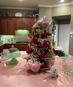 Jusalpha Large 5-Tier Acrylic Round Wedding Cake Stand/Cupcake Stand Tower/Dessert Stand/Pastry Serving Platter/Food Display Stand (5RF) Large 5 Tier with Base 28 716yJGuBM9L