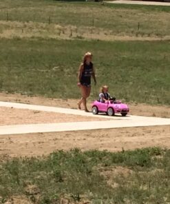 Moderno Kids Kiddie Roadster 12V Power Children Ride-On Car with R/C Parental Remote + Leather Seat 5 Point Seat Belt + LED Wheels + MP3 USB Music Player + Baby Tray Table + Rubber Floor Mats (Pink) Pink 56 716ynjg w5L