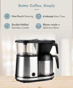 Bonavita 5 Cup Drip Coffee Maker Machine, One-Touch Pour Over Brewing w/Double Wall Thermal Carafe, SCA Certified, 1100 Watt, BPA Free, Dishwasher Safe, Stainless Steel, BV1500TS 23 716yxp4lYNL