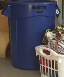 Rubbermaid Commercial Products BRUTE Heavy-Duty Round Trash/Garbage Can, 32-Gallon, Blue, Outdoor Waste Container for Home/Garage/Mall/Office/Stadium/Bathroom 1 Pack 27 716zXXkTeuL