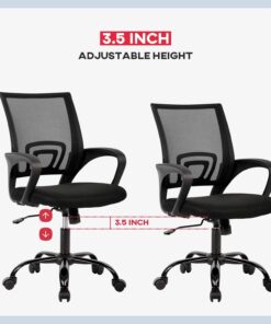 Office Chair Ergonomic Cheap Desk Chair Mesh Computer Chair Lumbar Support Modern Executive Adjustable Stool Rolling Swivel Chair for Back Pain (Black) Black 24 716zq486lzL