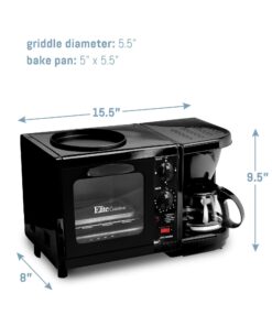 Maxi-Matic EBK-200B 3-in-1 Breakfast Station Toaster Oven, Regular, Black 14 717 Ok6s L